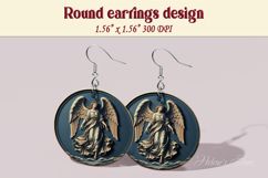 Vintage religious earrings | Angel Round Earring sublimation Product Image 1