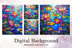 Lotus Flower Background Paint Wall Art Watercolor Wallpaper Product Image 1