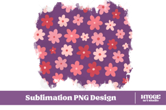 Retro Flowers Background Png Floral Paper Sublimation Splash Product Image 1