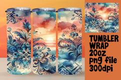 Playful 20oz Tumbler Template , Watercolor Patter Product Image 1