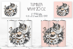 Cute cat and coffee cup straight tumbler 20oz wrap designs Product Image 1