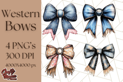 Western Style Bow PNG, Cute Cowboy, Cowgirl Coquette Png Product Image 1