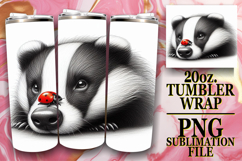Sublimation Wonders 20oz tumbler wrap, Cute Animals Product Image 1
