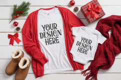 Christmas Family Matching Group T-Shirt Mockups | Holiday Fl Product Image 1