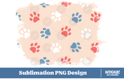 American 4th of July Cat Dog Paw Background Png Sublimation Product Image 1