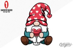 Valentine Gnome Sublimation Clipart - High Quality Design Product Image 3