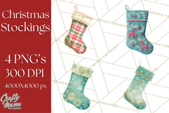 Christmas Stockings Clipart PNG, Festive Holiday Stockings Product Image 1