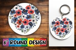 Sublimation Round Design with Spring Heart PNG Product Image 1