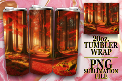 Blissful Reflections 20oz tumbler wrap, Autumn Product Image 1