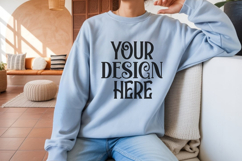 Light Blue Gildan 18000 Sweatshirt Model Mockups, Product Image 1