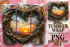 Nature's Tranquility: Wooden Heart Tumbler Product Image 1