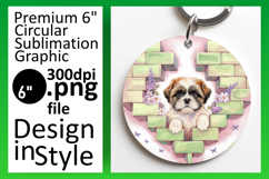 Charming Round Design Coaster Template , Cute Dog Product Image 1
