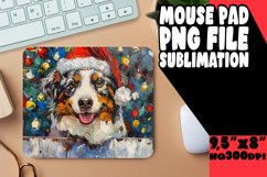 Festive Winter Mouse Pad Christmas Peeking Dog Design Product Image 1