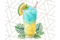 Sky Blue and Sunshine Yellow Summer Clipart PNG, Tropical Product Image 4