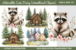 Adorable Cute Fairy Woodland Clipart PNG Product Image 1