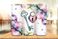 Valentine’s Day Love Lock &amp; Key Tumbler Wrap PNG Big Bundle Product Image 9