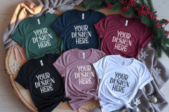 Christmas Family Matching Group Flat Lay T-Shirt Mockups Product Image 1