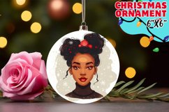 Cheerful Ornaments Circle Design, Xmas Girl Product Image 1