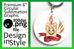Creative Keychain Circle PNG Artwork , Cute Christmas Product Image 1