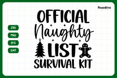 Christmas Treat Bag Quote SVG | Naughty List Survival Kit Product Image 3