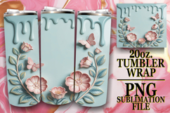 Joyful Spirits 20oz tumbler wrap, 3D Flowers Product Image 1