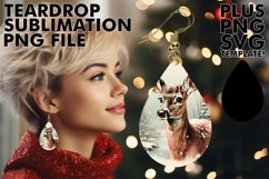 Dazzling Teardrop Earrings Art PNG, Christmas Product Image 1