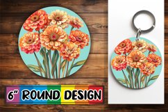 Unique Circle Design Coaster Artwork , Beauty Flower Product Image 1