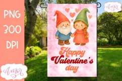 Happy Valentine's day garden flag sublimation PNG Product Image 1