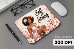 Afro Girl / Woman braided hair Mouse Pad, Black Queen PNG Product Image 1
