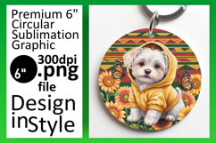 Cute Round Design Coaster PNG , Cute Dog Product Image 1