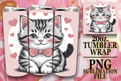 Radiant thoughts 20oz tumbler wrap, Valentines Cat Product Image 1