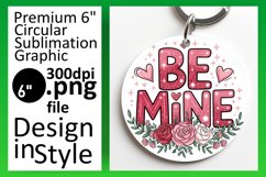 Elegant Keychain Circle PNG Artwork , Valentines Product Image 1