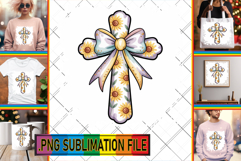 Timeless PNG TSHIRT Art, Cross and Bow Product Image 1