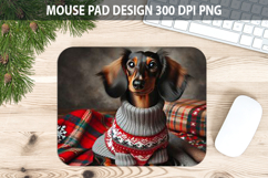 Christmas Cute Dog Mouse Pad Sublimation - Animal PNG Design Product Image 1