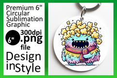 Chic Circle PNG Car Coaster Design , Monster Product Image 1