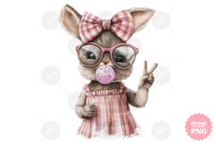 Coquette Easter Bow Bunny Sublimation PNG Product Image 1