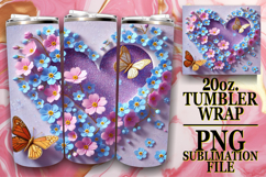 ENCHANTING VIBES 20oz TUMBLER WRAP, 3D Heart Product Image 1