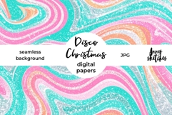 Retro Christmas Ornament Groovy Digital Papers Disco Product Image 1