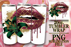 Vibrant Mornings 20oz tumbler wrap, Dripping Lips Product Image 1