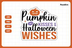 Funny Halloween Sticker | Pumpkin Kisses &amp; Halloween Wishes Product Image 3