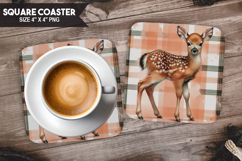 Cute Animals Square Coaster PNG Bundle, Digital Coaster Set Product Image 9