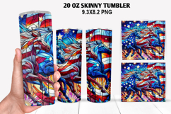 Horse Skinny Tumbler 20oz Wrap Design,4th of july Tumble PNG Product Image 1