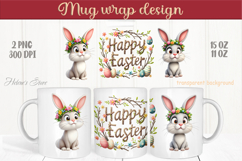 Easter rabbit mug wrap sublimation |Funny Bunny mug design Product Image 1