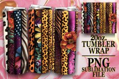 15x 3D Leopard Print and Flower Tumbler Wraps Bundle 20oz Product Image 3
