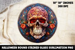 Halloween Stained Glass Sublimation PNG | Skull | Ghost Product Image 1