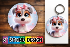 Radiant Sublimation Circle Ornaments, 3D Dog Product Image 1