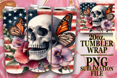 Gentle Thoughts 20oz tumbler wrap, Skull USA Product Image 1