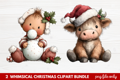 Whimsical Christmas Clipart | Cute Festive Holiday PNG Product Image 1