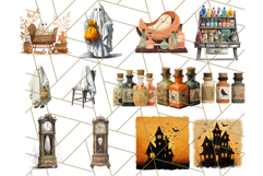 Vintage Halloween PNG Clipart, 1950s Retro Graphics Clip Art Product Image 4