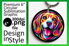 Bright Keychain Circle PNG Artwork , Dog Product Image 1